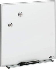 Quartet - 16" High x 16" Wide Enameled Steel Magnetic Marker Board - Aluminum Frame, 1-1/4" Deep, Includes Accessory Tray/Rail, One Dry-Erase Marker & Magnets & Mounting Kit - USA Tool & Supply