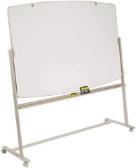 Quartet - 48" High x 72" Wide Reversible Total Erase Laminate Marker Boards - Steel Frame, 4-3/8" Deep, Includes Dry-Erase Markers (Black, Blue, Green, Red) & One Eraser. - USA Tool & Supply
