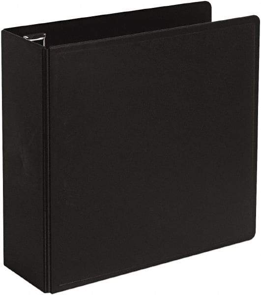 Cardinal - 4" Sheet Capacity, 8-1/2 x 11", Non-View Ring Binder - Vinyl, Black - USA Tool & Supply