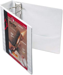 Cardinal - 3" Sheet Capacity, 8-1/2 x 11", View Ring Binder - Vinyl, White - USA Tool & Supply