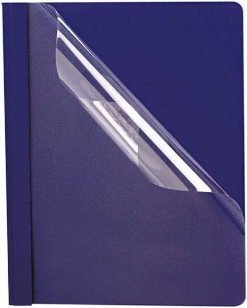 OXFORD - 8-1/2" Long x 11" Wide 3 Fasteners Report Cover - Blue - USA Tool & Supply