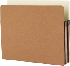 Samsill - 8-1/2 x 11", Letter Size, Manila/Redrope, Expandable File Folders with Drop Front & Top Tab Pocket - 11 Point Stock, Straight Tab Cut Location - USA Tool & Supply