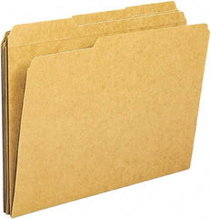 Samsill - 8-1/2 x 11", Letter Size, Kraft, File Folders with Top Tab - 11 Point Stock, 1/3 Tab Cut Location - USA Tool & Supply