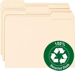 Samsill - 8-1/2 x 11", Letter Size, Manila, File Folders with Top Tab - 11 Point Stock, 1/3 Tab Cut Location - USA Tool & Supply