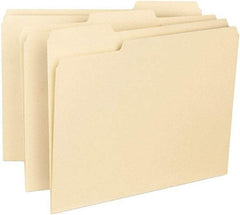 Samsill - 8-1/2 x 11", Letter Size, Manila, File Folders with Top Tab - 11 Point Stock, 1/3 Tab Cut Location - USA Tool & Supply