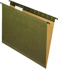 Pendaflex - 8-1/2 x 11", Letter Size, Standard Green, Standard Hanging File Folders - 11 Point Stock, 1/5 Tab Cut Location - USA Tool & Supply