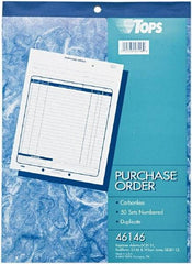 TOPS - 50 Sheet, 8-3/8 x 10-3/16", Purchase Order Book - White - USA Tool & Supply