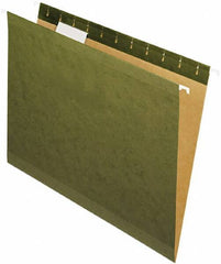 Pendaflex - 8-1/2 x 11", Letter Size, Standard Green, Standard Hanging File Folders - 11 Point Stock, 1/5 Tab Cut Location - USA Tool & Supply