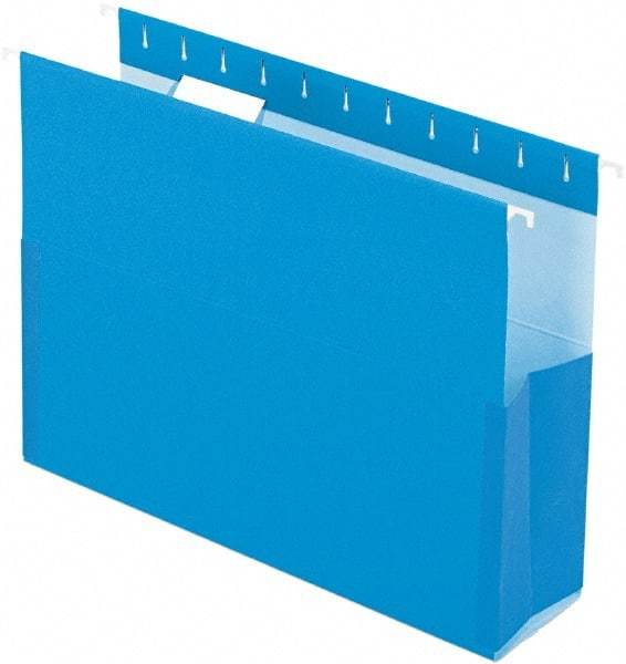 Pendaflex - 8-1/2 x 11", Letter Size, Blue, Box Bottom Hanging File Folders with Sides - 11 Point Stock - USA Tool & Supply