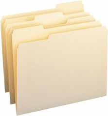 Samsill - 8-1/2 x 11", Letter Size, Manila, File Folders with Top Tab - 11 Point Stock, 1/3 Tab Cut Location - USA Tool & Supply