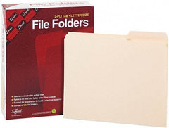 Samsill - 8-1/2 x 11", Letter Size, Manila, File Folders with Top Tab - 11 Point Stock, 2/5 Tab Cut Location - USA Tool & Supply