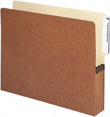 Samsill - 8-1/2 x 11", Letter Size, Manila/Redrope, Expandable File Folders with Drop Front & End Tab Pocket - 11 Point Stock, 1/3 Tab Cut Location - USA Tool & Supply