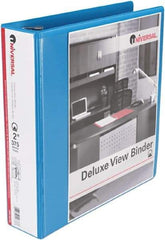UNIVERSAL - 2" Sheet Capacity, 11 x 8-1/2", View Ring Binder - Suede Finish Vinyl, Light Blue - USA Tool & Supply