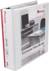 UNIVERSAL - 2" Sheet Capacity, 11 x 8-1/2", View Ring Binder - Vinyl, White - USA Tool & Supply