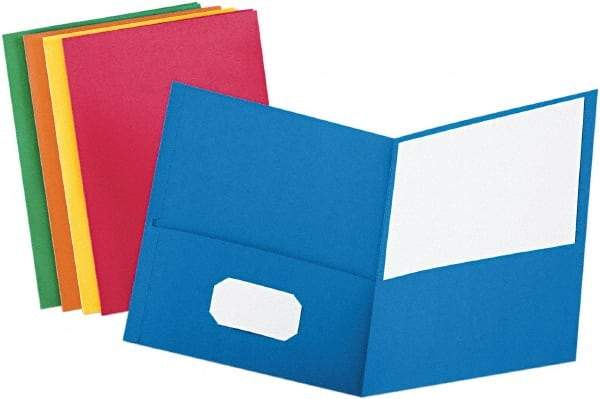 OXFORD - 8-1/2 x 11", Letter Size, Assorted Colors, Pocket Folders - 11 Point Stock - USA Tool & Supply