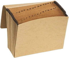 Pendaflex - 8-1/2 x 11", Letter Size, Brown, Expandable File Folders with Elastic Cord Closure - 11 Point Stock - USA Tool & Supply
