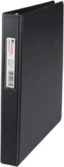 UNIVERSAL - 1" Sheet Capacity, 11 x 8-1/2", Non-View Ring Binder - Suede Finish Vinyl, Black - USA Tool & Supply