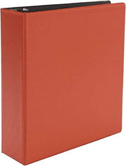 UNIVERSAL - 3" Sheet Capacity, 11 x 8-1/2", Non-View Ring Binder - Suede Finish Vinyl, Red - USA Tool & Supply