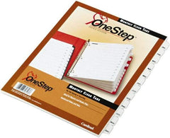 Cardinal - 11 x 8 1/2" Jan to Dec Label, 3-Hole Punched, Preprinted Divider - White - USA Tool & Supply