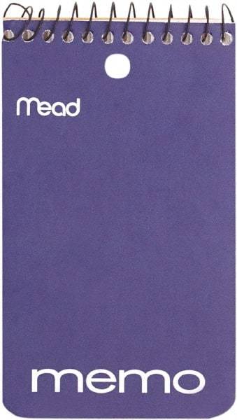 Mead - 60 Sheet, 3 x 5", College Memo Book (Top Bound) - Assorted Colors - USA Tool & Supply