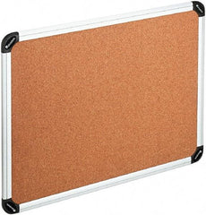 UNIVERSAL - 36" Wide x 24" High Open Cork Bulletin Board - Natural Cork, Silver Frame - USA Tool & Supply