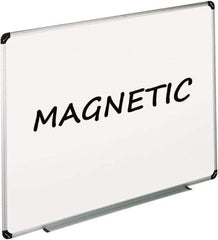 UNIVERSAL - 18" High x 24" Wide Erasable Melamine Marker Boards - Aluminum/Plastic Frame, 30.8" Deep, Includes Accessory Tray/Rail & Mounting Kit - USA Tool & Supply
