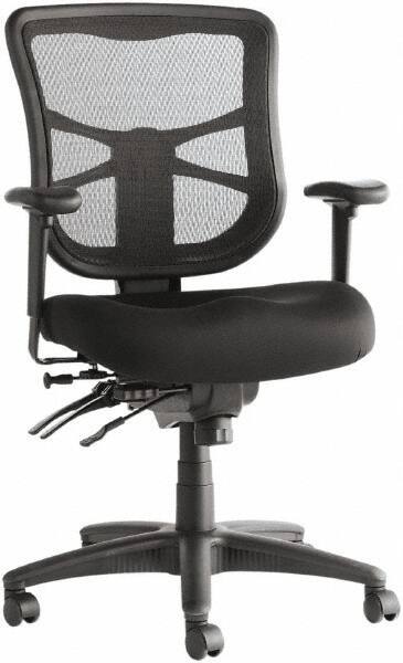 ALERA - 20-1/8 to 22-7/8" High Office/Managerial/Executive Chair - 20" Wide x 21" Deep, Premium Fabric Seat, Black - USA Tool & Supply