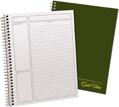 AMPAD - 84 Sheet, 9-1/2 x 7-1/4", Planner Spiral Bound Notebook - Green - USA Tool & Supply