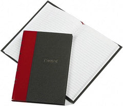 Boorum & Pease - 144 Sheet, 5-1/4 x 7-7/8", Record Rule Record/Account Book - Black & Red - USA Tool & Supply