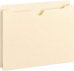 Samsill - 8-1/2 x 11", Letter Size, Manila, File Jacket/Sleeve/Wallet with Expanding Jacket - 11 Point Stock, Straight Tab Cut Location - USA Tool & Supply
