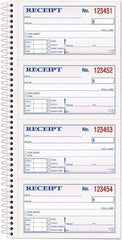 TOPS - 200 Sheet, 2-3/4 x 4-3/4", Receipt Book - White - USA Tool & Supply