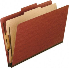 Pendaflex - 8-1/2 x 14", Legal, Red, Classification Folders with Top Tab Fastener - 11 Point Stock, 2/5 Tab Cut Location - USA Tool & Supply