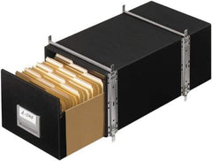 BANKERS BOX - 1 Compartment, 12 Inch Wide x 24 Inch Deep x 10 Inch High, File Storage Box - Steel Frame, Black - USA Tool & Supply