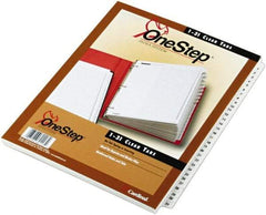 Cardinal - 11 x 8 1/2" 1 to 31" Label, 3-Hole Punched, Preprinted Divider - White - USA Tool & Supply