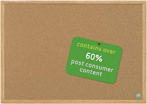 MasterVision - 72" Wide x 48" High Open Cork Bulletin Board - Natural (Color) - USA Tool & Supply