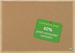MasterVision - 72" Wide x 48" High Open Cork Bulletin Board - Natural (Color) - USA Tool & Supply