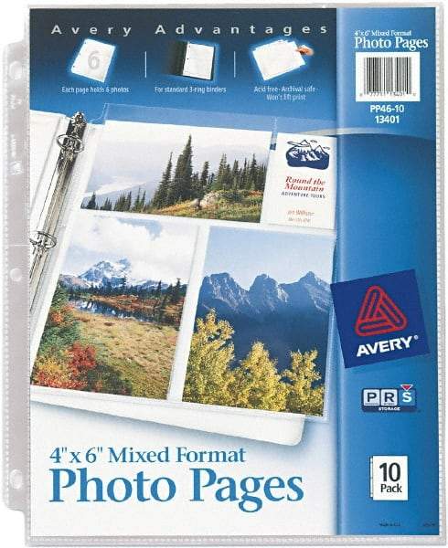 AVERY - 10 Piece Clear Photo Albums Accessories-Pages - 11-1/4" High x 8-1/2" Wide - USA Tool & Supply