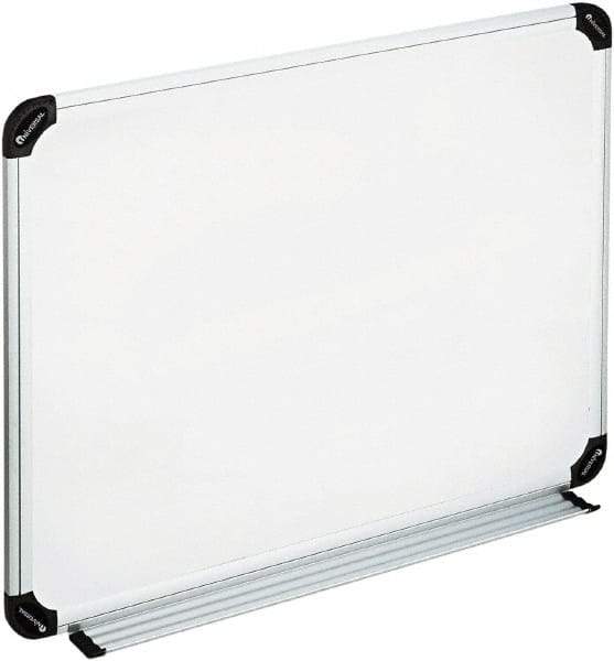 UNIVERSAL - 18" High x 24" Wide Erasable Melamine Marker Boards - Aluminum/Plastic Frame, 25.8" Deep, Includes Accessory Tray/Rail & Mounting Kit - USA Tool & Supply