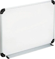 UNIVERSAL - 18" High x 24" Wide Erasable Melamine Marker Boards - Aluminum/Plastic Frame, 25.8" Deep, Includes Accessory Tray/Rail & Mounting Kit - USA Tool & Supply