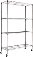 ALERA - 4 Shelf Wire Shelving Unit - 18" Deep x 72" High, - USA Tool & Supply
