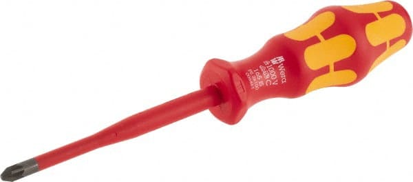 Wera - #2, 8-1/2" OAL, Insulated Phillips Screwdriver - USA Tool & Supply