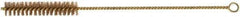 Ampco - 13/16" Diam Helical Phosphorus Bronze Alloy Tube Brush - Single Spiral, 0.008" Filament Diam, 4" Brush Length, 12-1/2" OAL - USA Tool & Supply