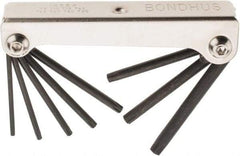 Bondhus - 8 Piece T9 to T40 Fold-Up Torx Key Set - T9, T10, T15, T20, T25, T27, T30, T40 Torx Size - USA Tool & Supply