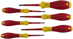 Wiha - 6 Piece T8 to T25 Ergonomic Handle Torx Driver Set - T-8, T-9, T-10, T-15, T-20, T-25 - USA Tool & Supply