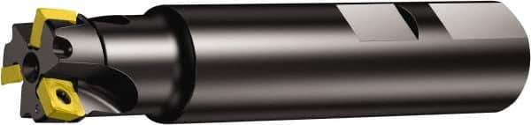 Sandvik Coromant - 1-1/4" Cut Diam, 5.5mm Max Depth of Cut, 1-1/4" Shank Diam, 3-3/4" OAL, Indexable Square Shoulder End Mill - 490R-08T308M-PL Inserts, Weldon Shank, 90° Lead Angle, Through Coolant, Series CoroMill 490 - USA Tool & Supply