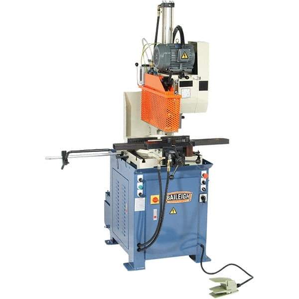 Baileigh - 4 Cutting Speeds, 17" Blade Diam, Cold Saw - 35 & 120 RPM Blade Speed, Floor Machine, 3 Phase, Compatible with Ferrous Material - USA Tool & Supply