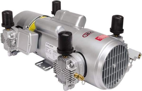 Gast - 2 hp, 11 CFM, 100 Max psi Piston Compressor Pump - 220 to 440/380 to 440 & 230/460 Volt, 21.58" Long x 12.36" Wide x 8.35" High - USA Tool & Supply