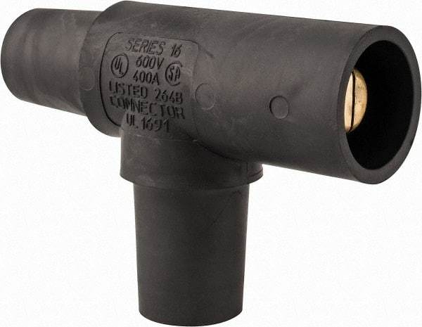 Leviton - 3R NEMA Rated, 600 Volt, 400 Amp, Female-Female-Male, Cam Type, Tapping Tee - Black - USA Tool & Supply