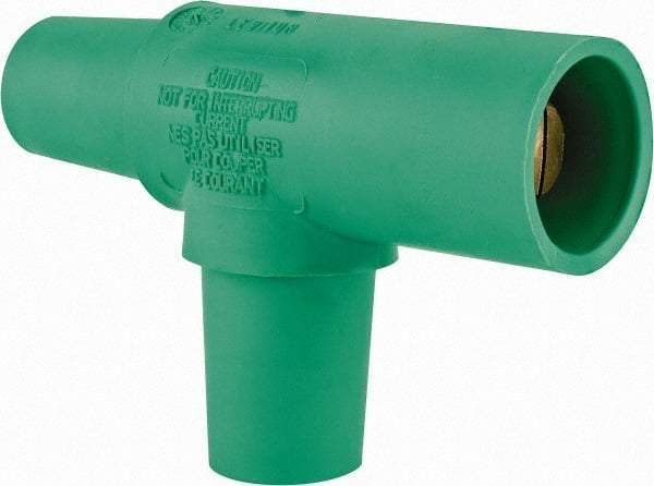 Leviton - 3R NEMA Rated, 600 Volt, 400 Amp, Female-Female-Male, Cam Type, Tapping Tee - Green - USA Tool & Supply