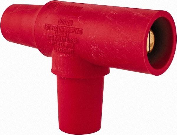 Leviton - 3R NEMA Rated, 600 Volt, 400 Amp, Female-Female-Male, Cam Type, Tapping Tee - Red - USA Tool & Supply